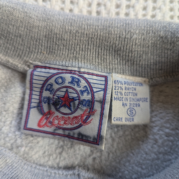 VTG Grandma Sweater Womens Small Collared Embroidered Floral Sports Accent Brand - Picture 4 of 7